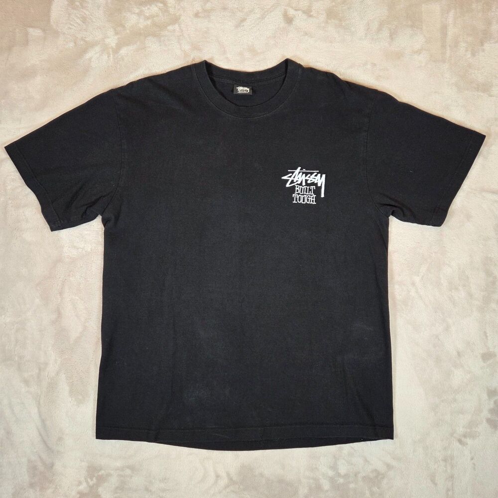Stussy Built Tough Teddy Bear T Shirt Men’s Large Black Graphic Streetwear